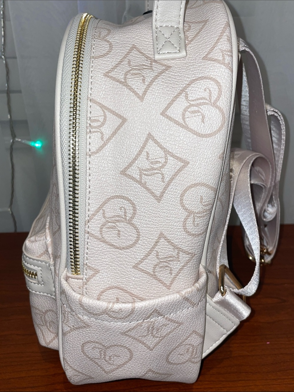 NWT Juicy Couture Cream & Beige Monogram Backpack - Picture 6 of 10